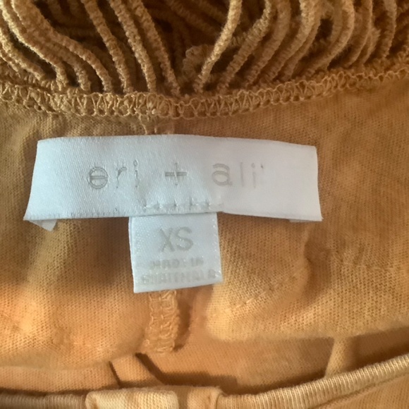 Tank Top Crochet Trim Tunic Racerback Cotton Gold XS - Picture 4 of 4